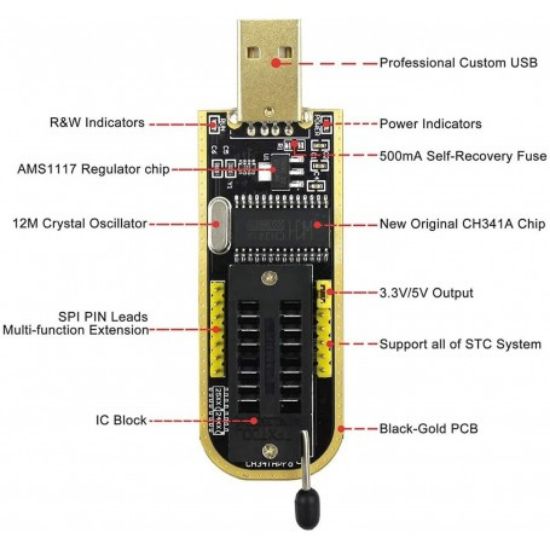 تصویر  پروگرامر USB تراشه های Flash و EEPROM مدل CH341