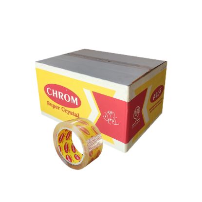 چسب نواری پهن 38 میکرون(کارتن 60 حلقه)کروم زرد