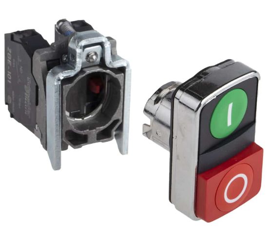 استارت استوپ دوبل فلزی 1NO+1NC اشنایدر الکتریک schneider